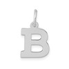10k White Gold Small Block Initial B Charm