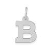 10k White Gold Small Block Initial B Charm