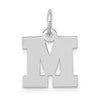 10k White Gold Small Block Initial M Charm