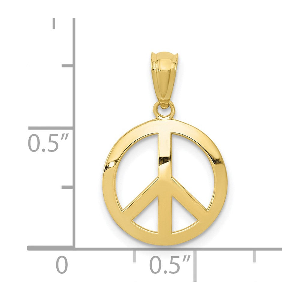 10k Polished Peace Sign Pendant