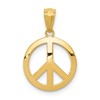 10k Polished Peace Sign Pendant