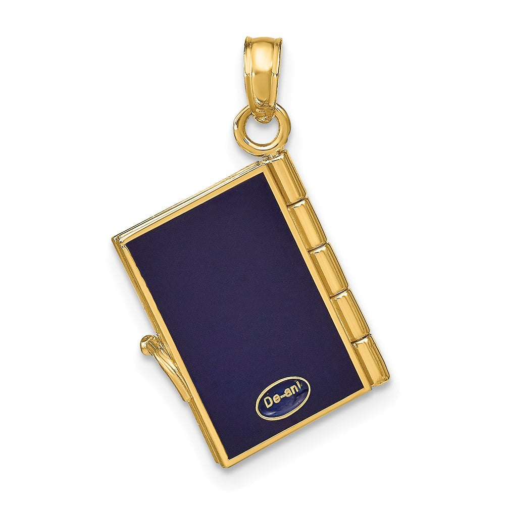 10K Enamel 3-D PASSPORT USA That Opens Pendant