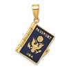 10K Enamel 3-D PASSPORT USA That Opens Pendant