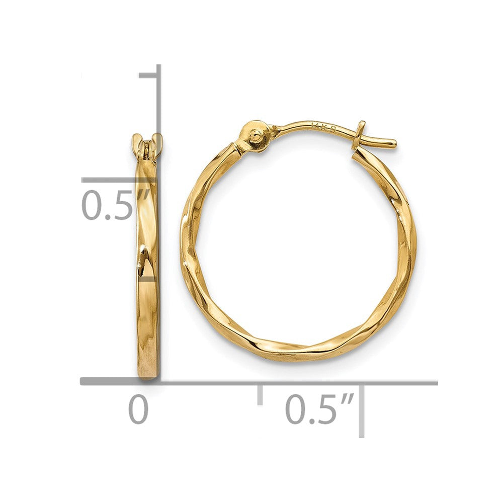 10k Twist Hoop Earrings