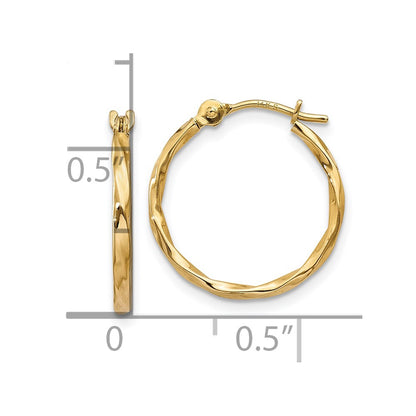 10k Twist Hoop Earrings