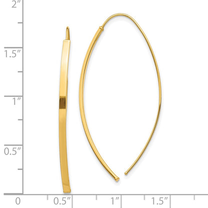 10k Bar Dangle Threader Earrings