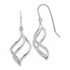 10k White Gold Short Twisted Dangle Shepherd Hook Earrings