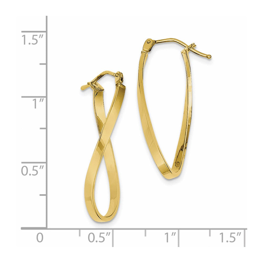 10k Small Twisted Hoop Earrings