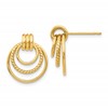 10k Polished and Twisted Triple Circle Fancy Post Earrings