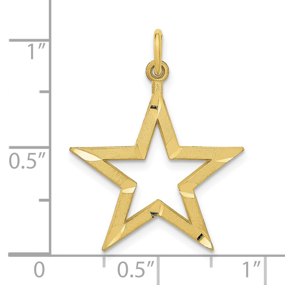 10k Diamond-cut Large Star Charm