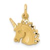 10k Satin Diamond-cut Unicorn Head Charm