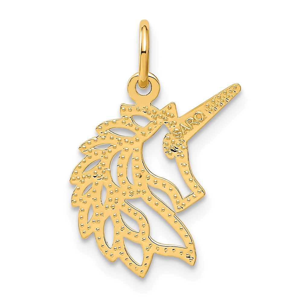 10k Unicorn Head Pendant