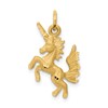 10k Satin Diamond-cut Dancing Unicorn Charm