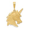 10k Satin Diamond-cut Unicorn Head Charm