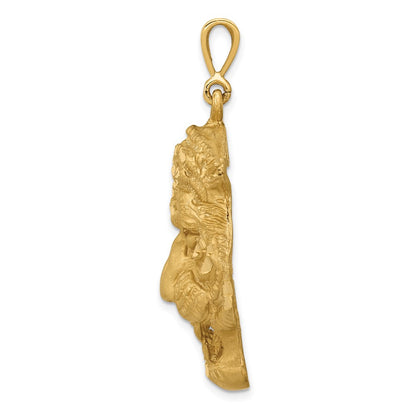 10k Large Tiger Head Pendant