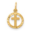 10k Eternal Life Cross in Circle Charm