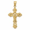 10k INRI Fleur De Lis Crucifix Pendant