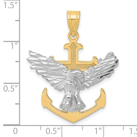 10k Two-tone Mariners Cross with Eagle Pendant