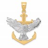 10k Two-tone Mariners Cross with Eagle Pendant