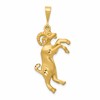 10k Large Satin Diamond-cut Aries Zodiac Charm