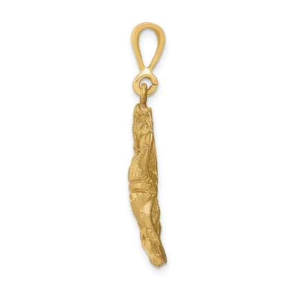 10k Large Satin Diamond-cut Cancer Zodiac Charm