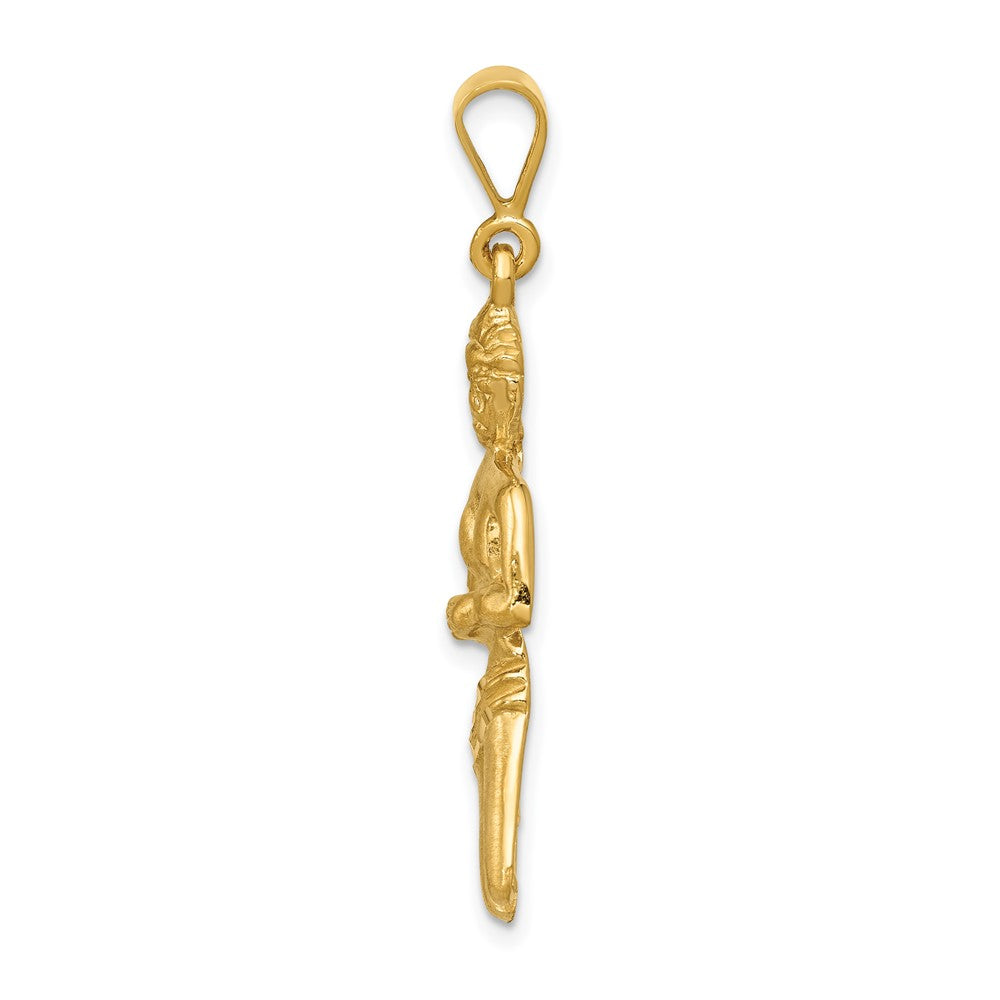 10k Large Satin Diamond-cut Virgo Zodiac Charm