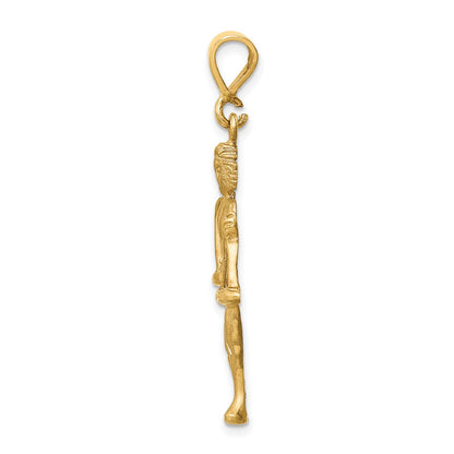 10k Large Satin Diamond-cut Libra Zodiac Charm