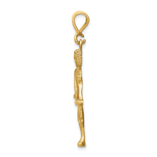 10k Large Satin Diamond-cut Libra Zodiac Charm