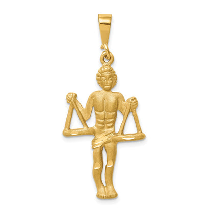 10k Large Satin Diamond-cut Libra Zodiac Charm