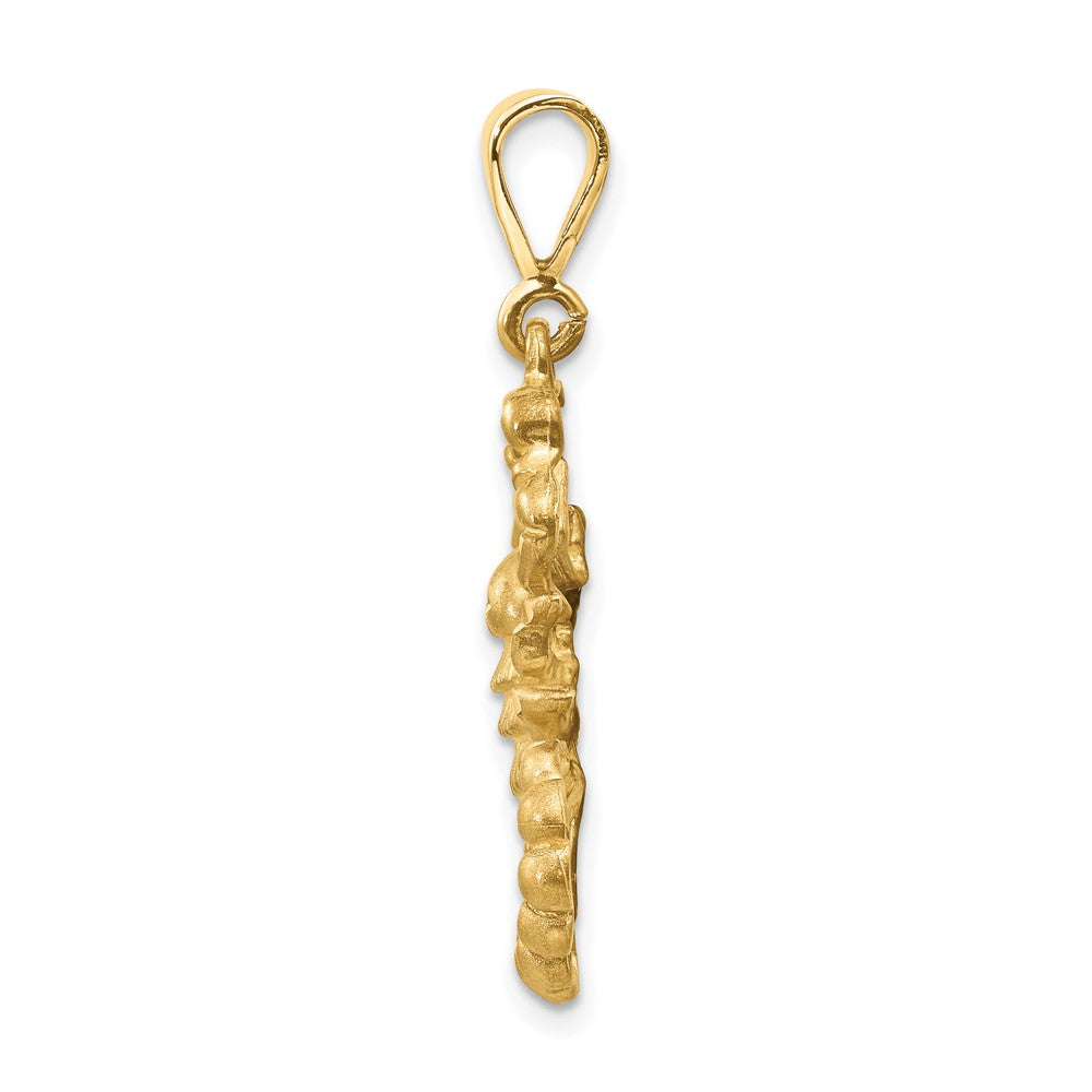 10k Large Satin Diamond-cut Scorpio Zodiac Charm