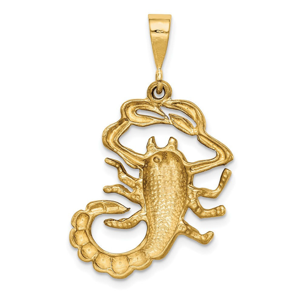 10k Large Satin Diamond-cut Scorpio Zodiac Charm