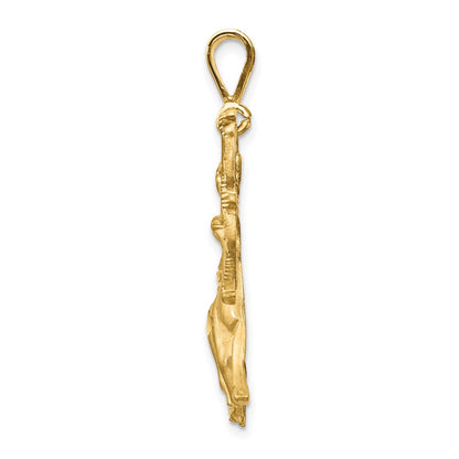 10k Large Satin Diamond-cut Sagittarius Zodiac Charm