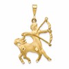 10k Large Satin Diamond-cut Sagittarius Zodiac Charm