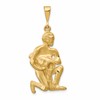 10k Large Satin Diamond-cut Aquarius Zodiac Charm