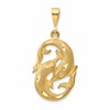 10k Large Satin Diamond-cut Pisces Zodiac Charm