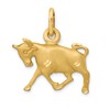 10k Small Satin Diamond-cut Taurus Zodiac Charm