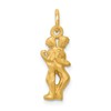 10k Small Satin Diamond-cut Gemini Zodiac Charm