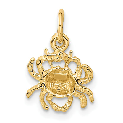 10k Small Satin Diamond-cut Cancer Zodiac Charm