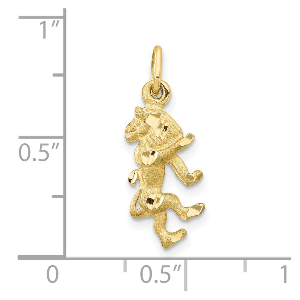 10k Small Satin Diamond-cut Leo Zodiac Charm