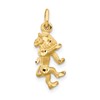 10k Small Satin Diamond-cut Leo Zodiac Charm