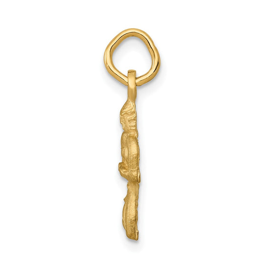 10k Small Satin Diamond-cut Virgo Zodiac Charm