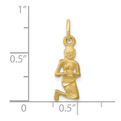 10k Small Satin Diamond-cut Virgo Zodiac Charm