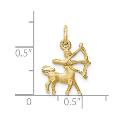 10k Small Satin Diamond-cut Sagittarius Zodiac Charm