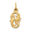 10k Small Satin Diamond-cut Pisces Zodiac Charm