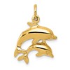 10k Two Dolphins Charm