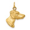 10k Satin Diamond-cut Dog Head Charm