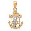 10k Two-tone Mariners Crucifix Pendant