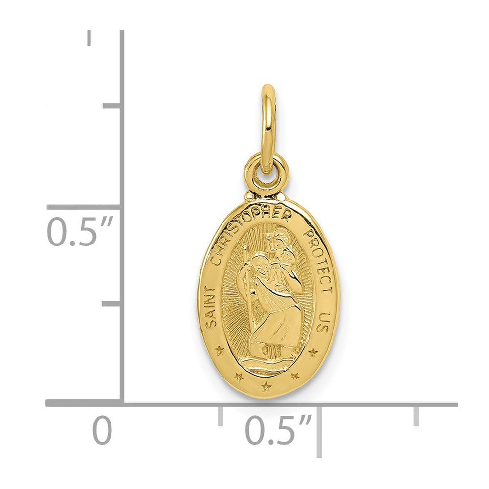 10k Small Oval Saint Christopher Medal Charm