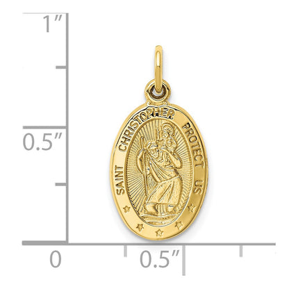 10k Oval Saint Christopher Medal Charm