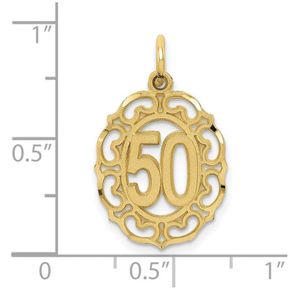 10k 50 in Oval Pendant